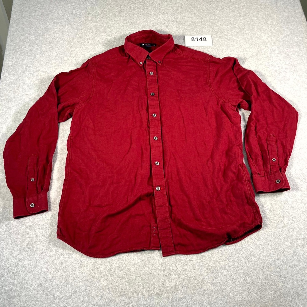 Cremieux‎ Shirt Mens XL Red Cotton Collared Button Down Long Sleeve Casual